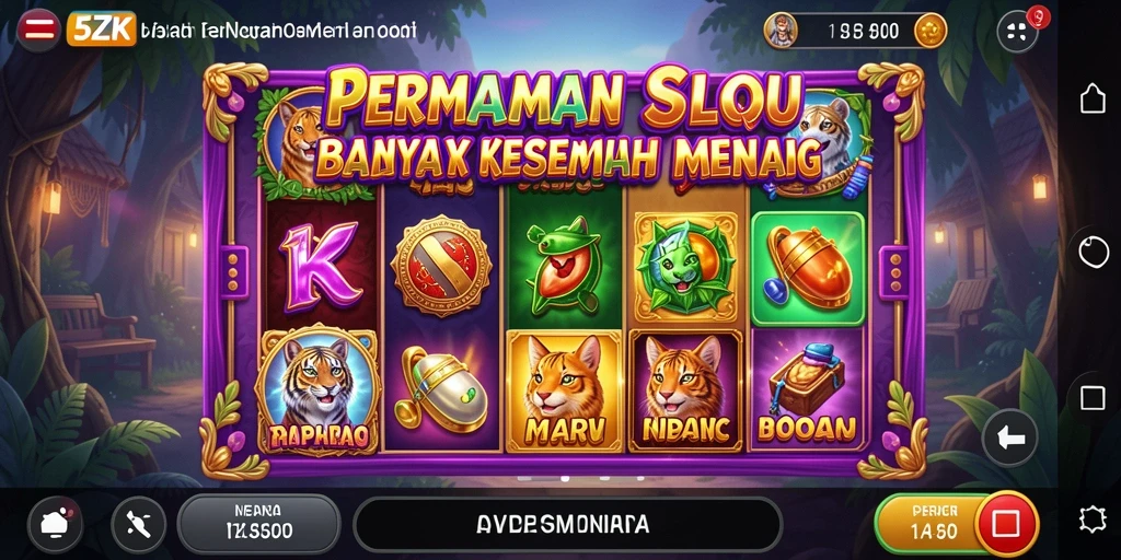 Screenshot dari gameplay seru 5ZK dengan berbagai fitur slot.