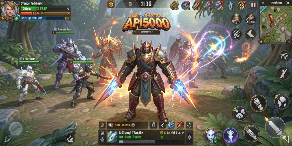 Screenshot menunjukkan gameplay mendalam dan strategi di API5000.