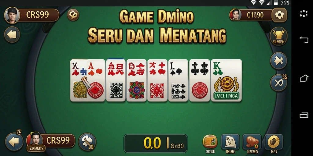 Screenshot gameplay CRS99 yang menunjukkan keseruan bermain Domino.