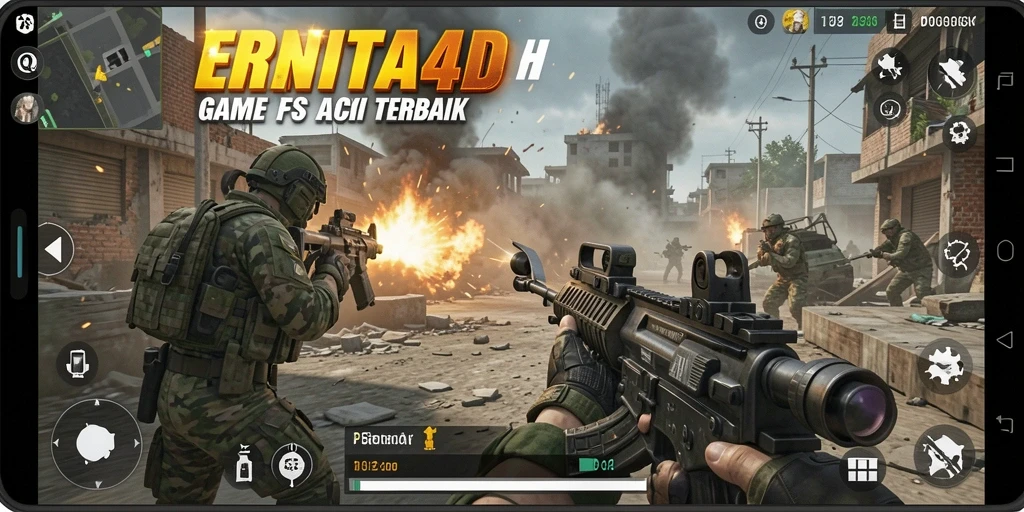 Gameplay mendebarkan di medan perang ERNITA4D, penuh aksi dan strategi.