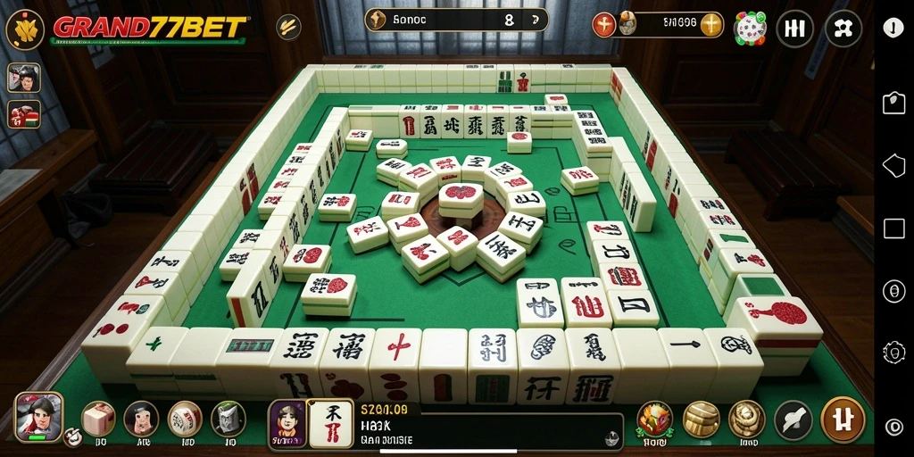 Tangkapan layar gameplay Mahjong dari GRAND77BET yang menarik.