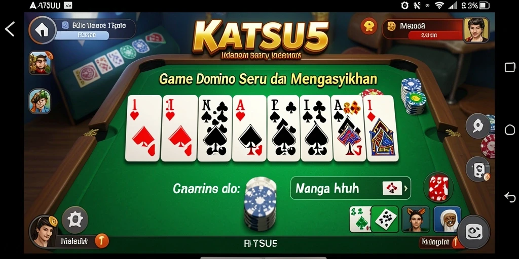 Screenshot gameplay KATSU5 menampilkan momen seru permainan Domino.