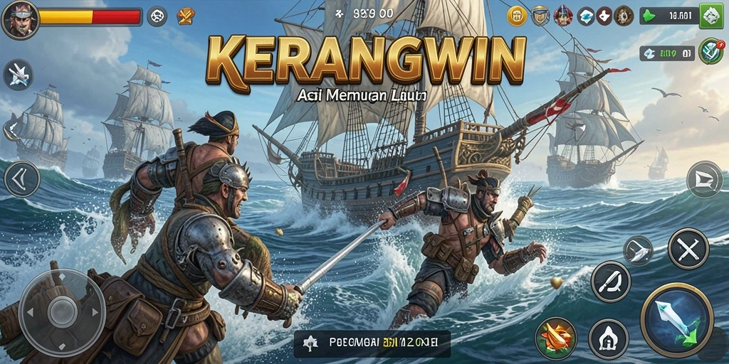 Tangkapan layar yang menampilkan pertarungan seru di KERANGWIN.