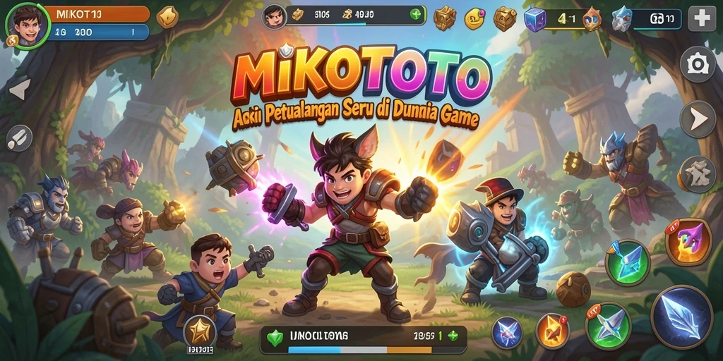 Screenshot menunjukkan karakter bertempur di lingkungan yang dinamis.