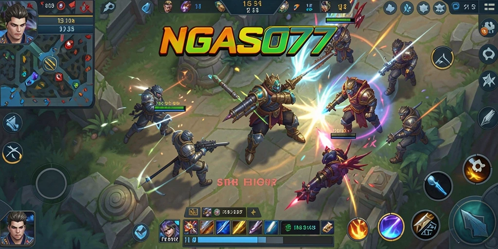 Tangkapan layar gameplay menarik dari NGASO77 dalam aksi MOBA.