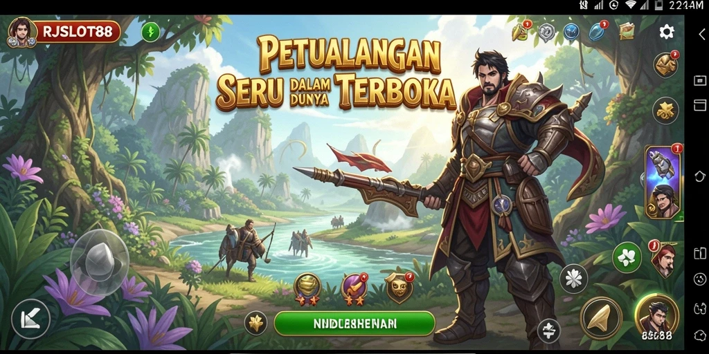 Tangkapan layar utama RJSLOT88 menunjukkan dunia terbuka yang luas dan indah.