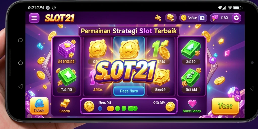 Tampilan gameplay SLOT21 yang menarik dan penuh warna.