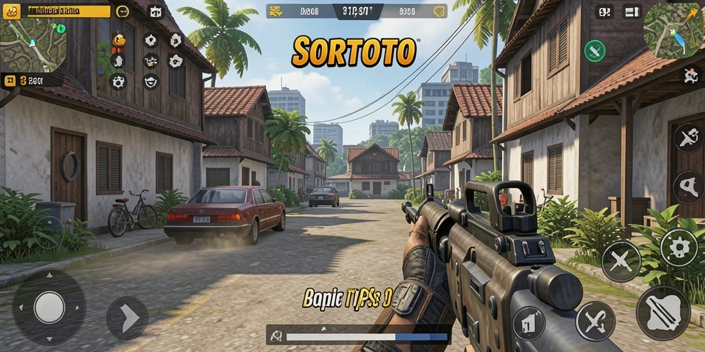 Screenshot SORTOTO menampilkan aksi seru dalam gameplay TPS.
