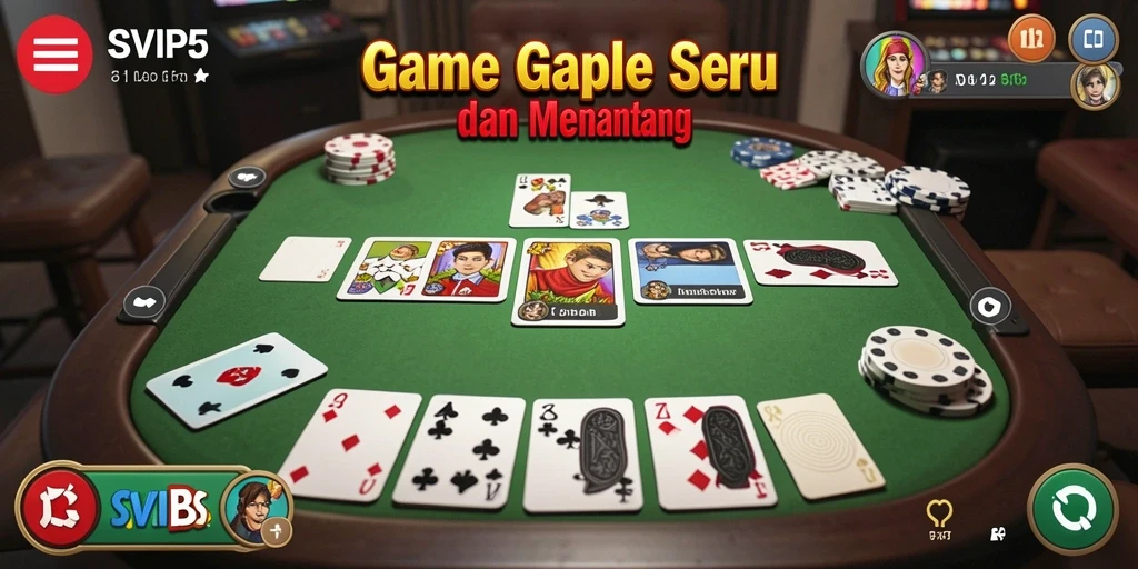Screenshot gameplay SVIP5 menampilkan keseruan permainan Gaple.