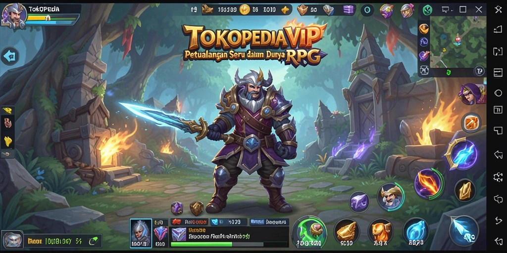 Screenshot gameplay TOKOPEDIAVIP yang menampilkan aksi dalam petualangan RPG.